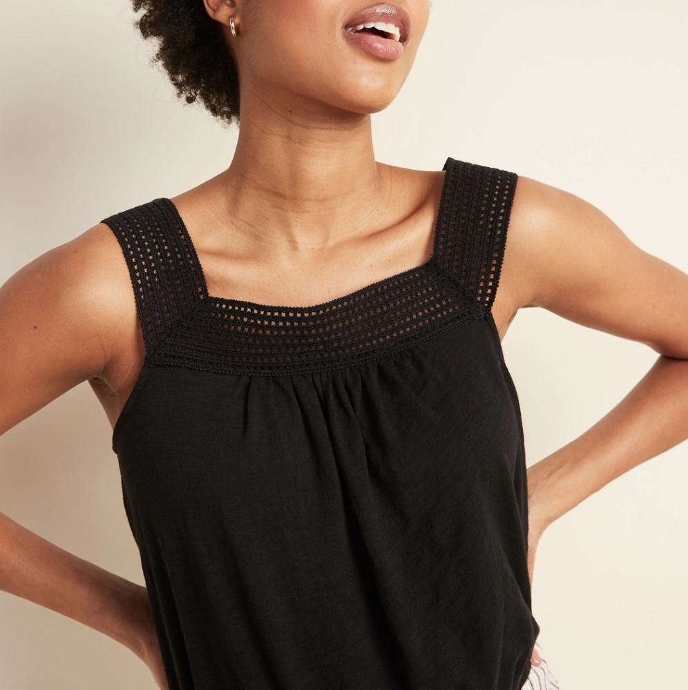 Old Navy Crochet Yoke Tank Top NWT